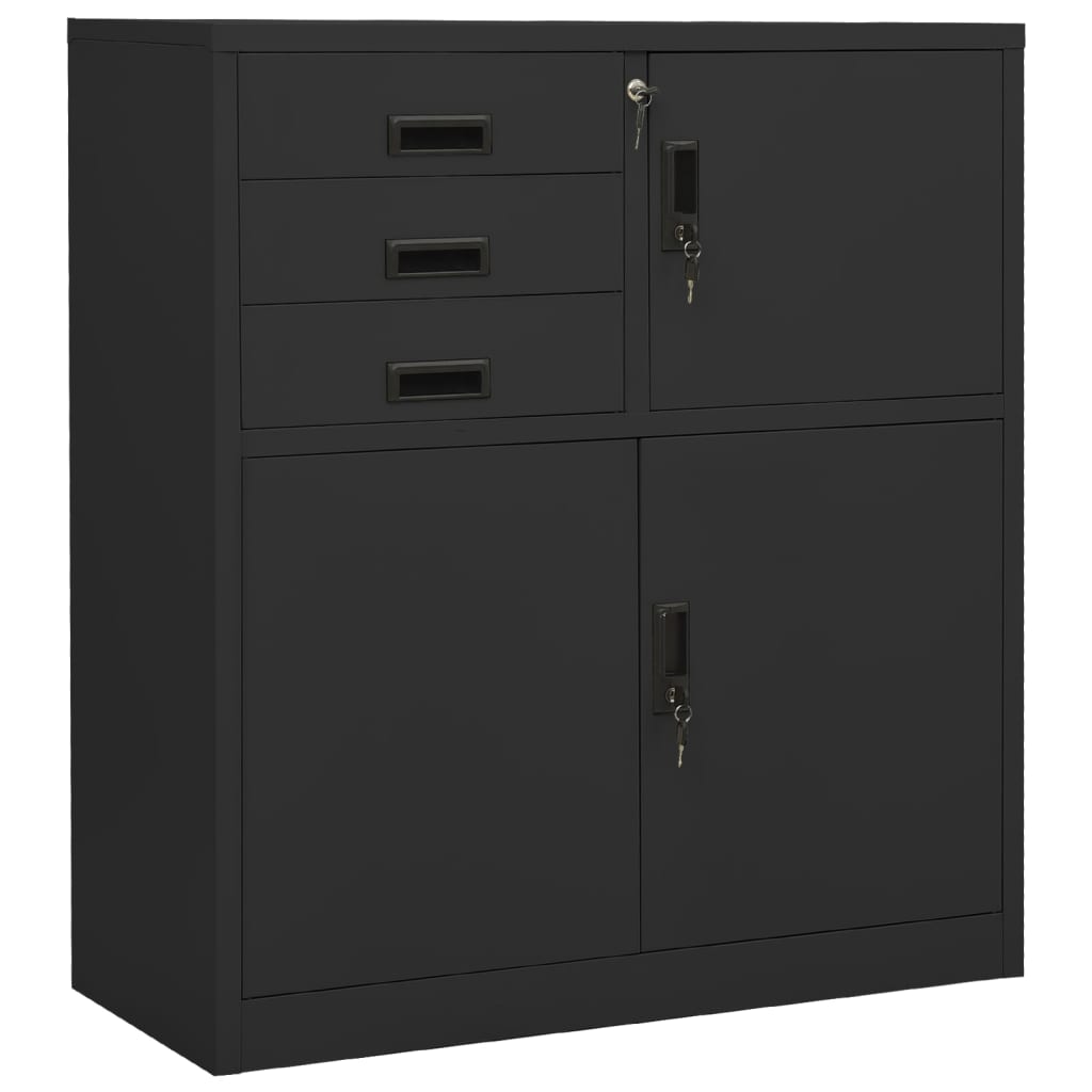 vidaXL Szafka biurowa, antracytowa, 90x40x102 cm, stalowa