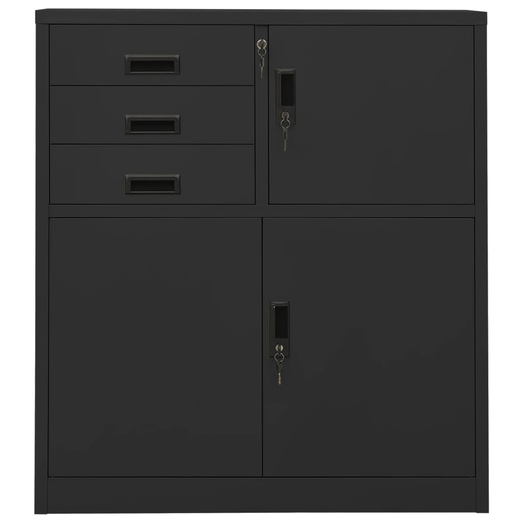 vidaXL Szafka biurowa, antracytowa, 90x40x102 cm, stalowa