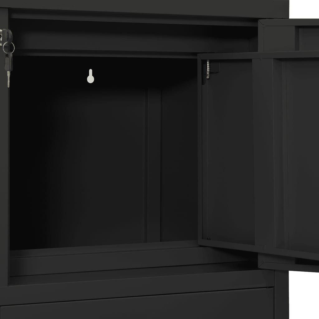 vidaXL Szafka biurowa, antracytowa, 90x40x102 cm, stalowa