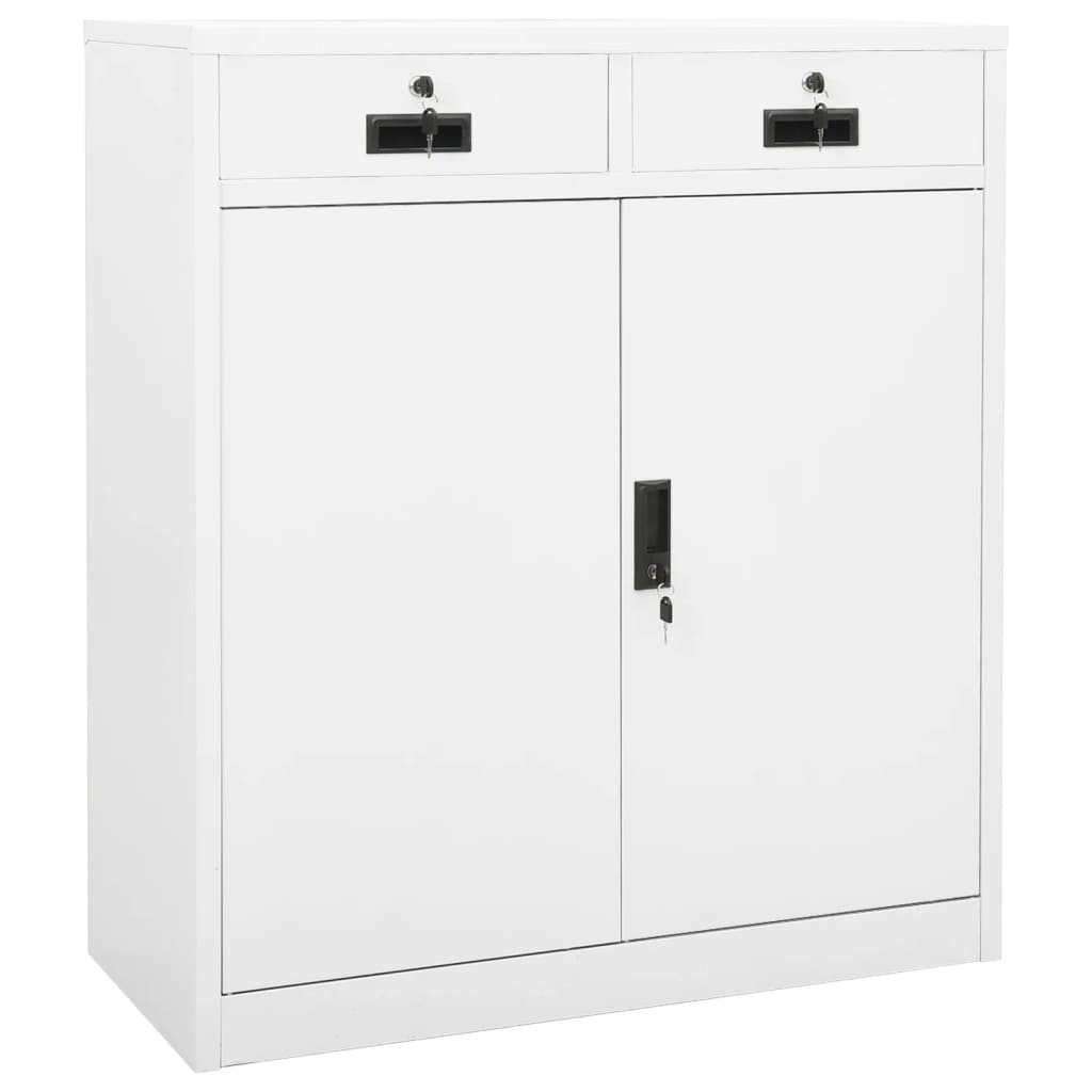 vidaXL Szafka biurowa, biała, 90x40x102 cm, stalowa