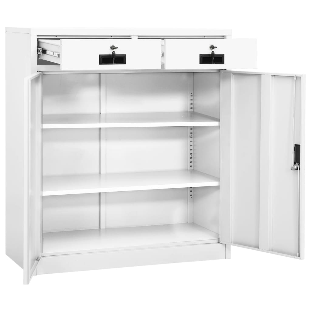 vidaXL Szafka biurowa, biała, 90x40x102 cm, stalowa