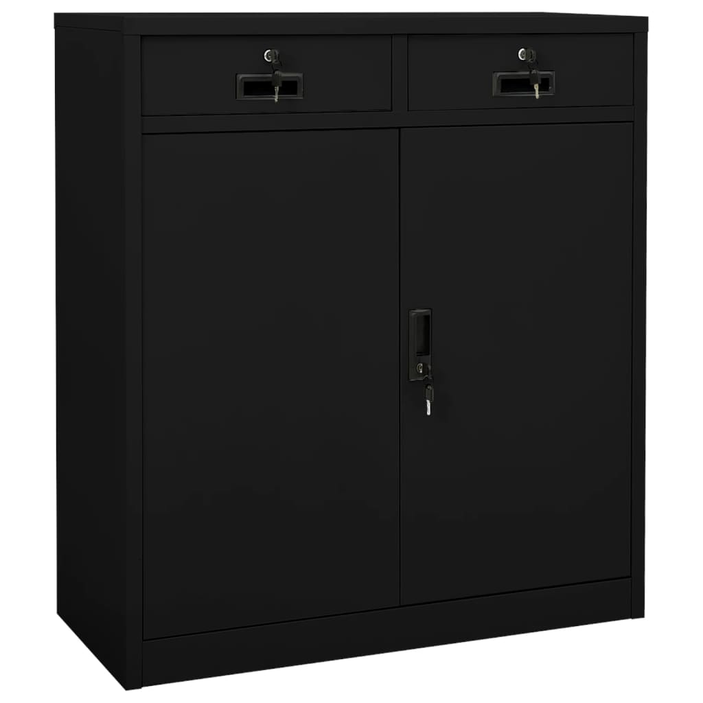vidaXL Szafka biurowa, czarna, 90x40x102 cm, stalowa