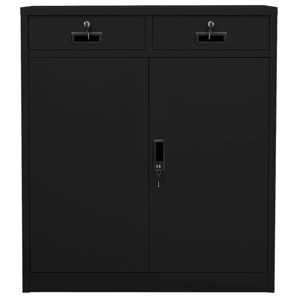 vidaXL Szafka biurowa, czarna, 90x40x102 cm, stalowa