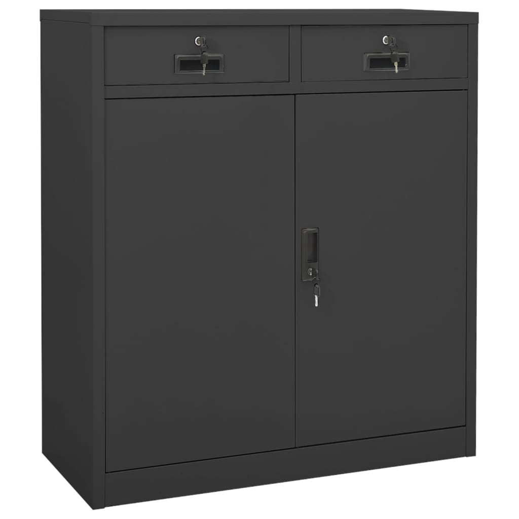 vidaXL Szafka biurowa, antracytowa, 90x40x102 cm, stalowa