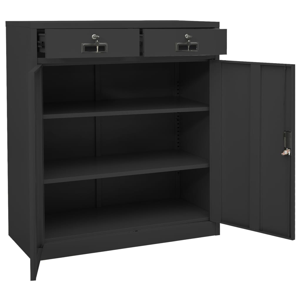 vidaXL Szafka biurowa, antracytowa, 90x40x102 cm, stalowa