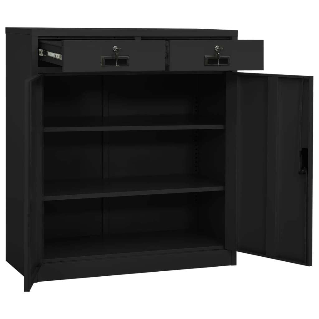 vidaXL Szafka biurowa, antracytowa, 90x40x102 cm, stalowa
