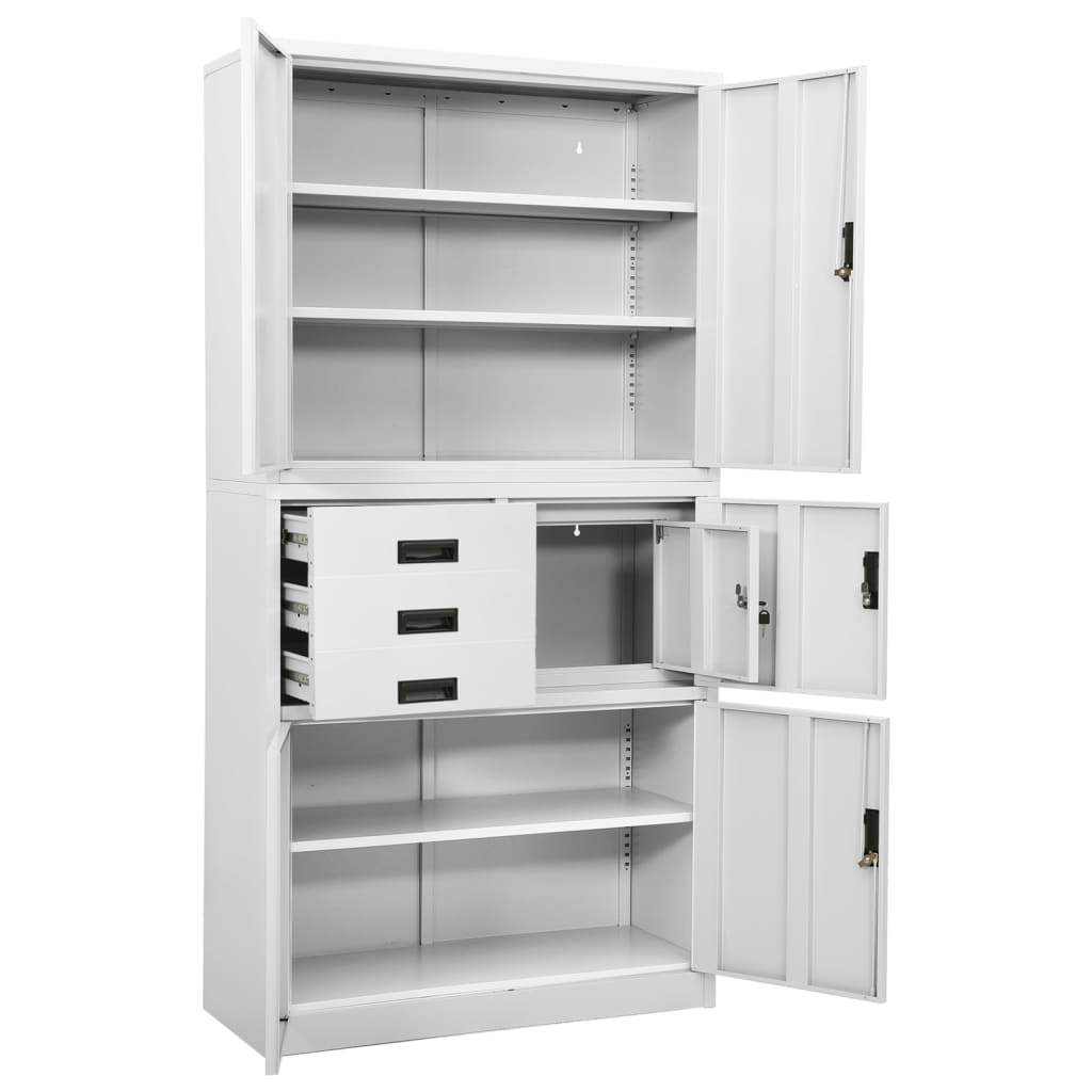 vidaXL Szafa biurowa, biała, 90x40x180 cm, stalowa