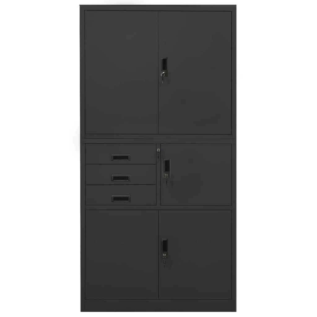 vidaXL Szafa biurowa, antracytowa, 90x40x180 cm, stalowa