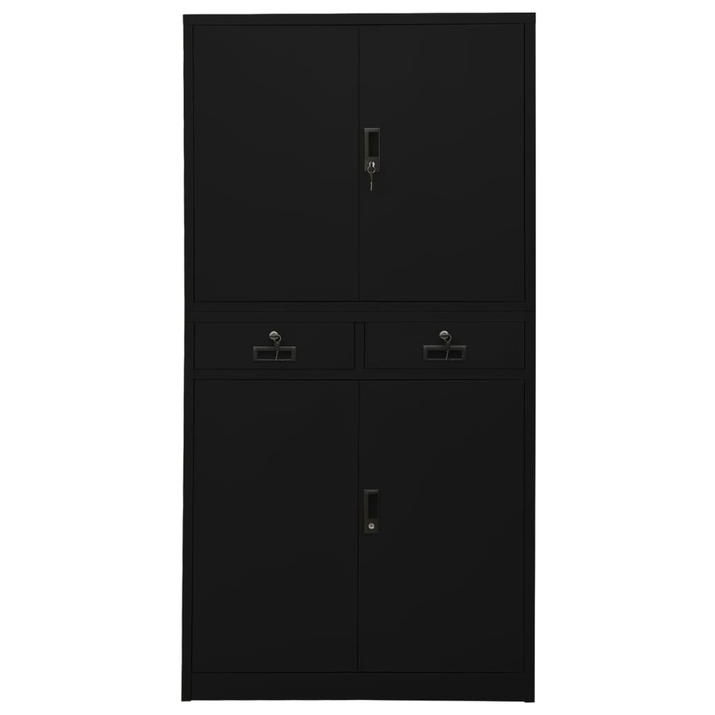 vidaXL Szafa biurowa, czarna, 90x40x180 cm, stalowa