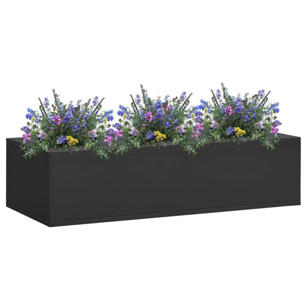 vidaXL Doniczka do biura, antracytowa, 90x40x23 cm, stalowa
