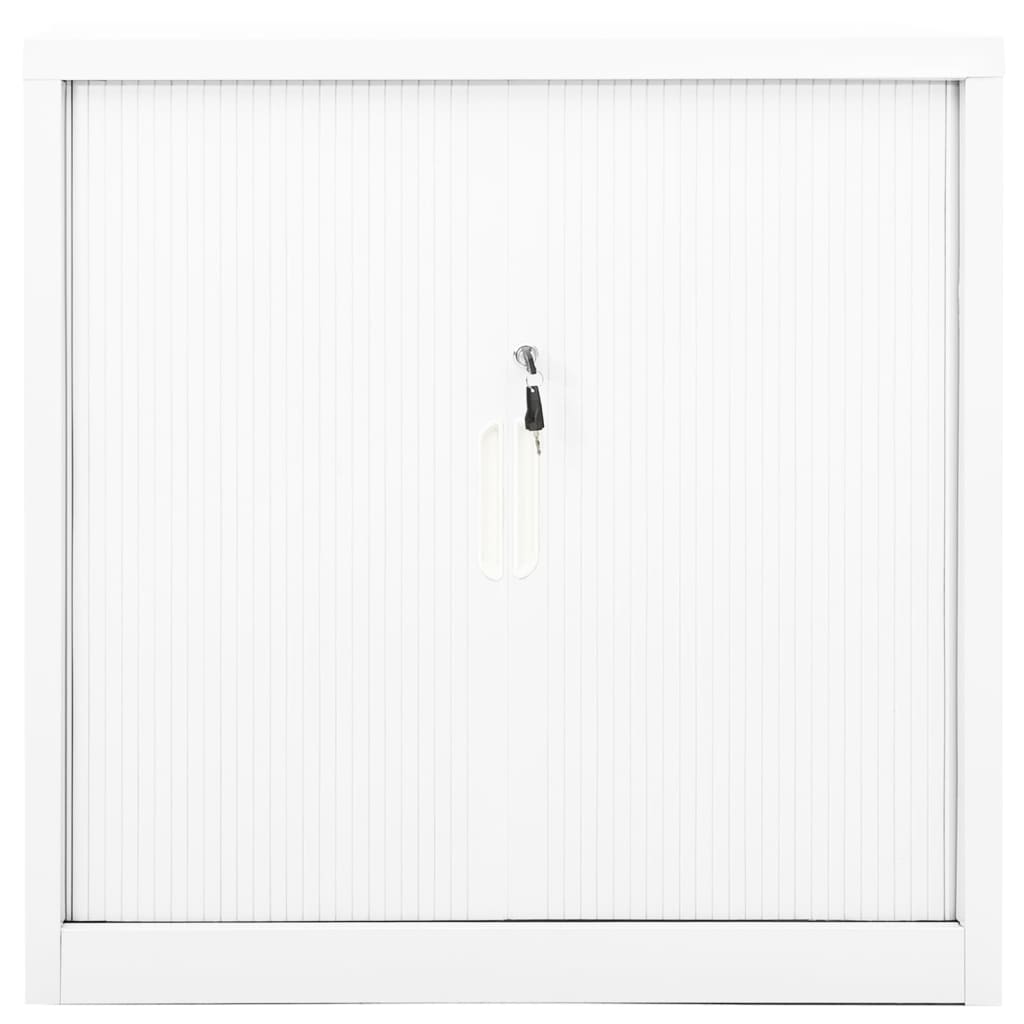 vidaXL Szafka z drzwiami przesuwnymi, biała, 90x40x90 cm, stal