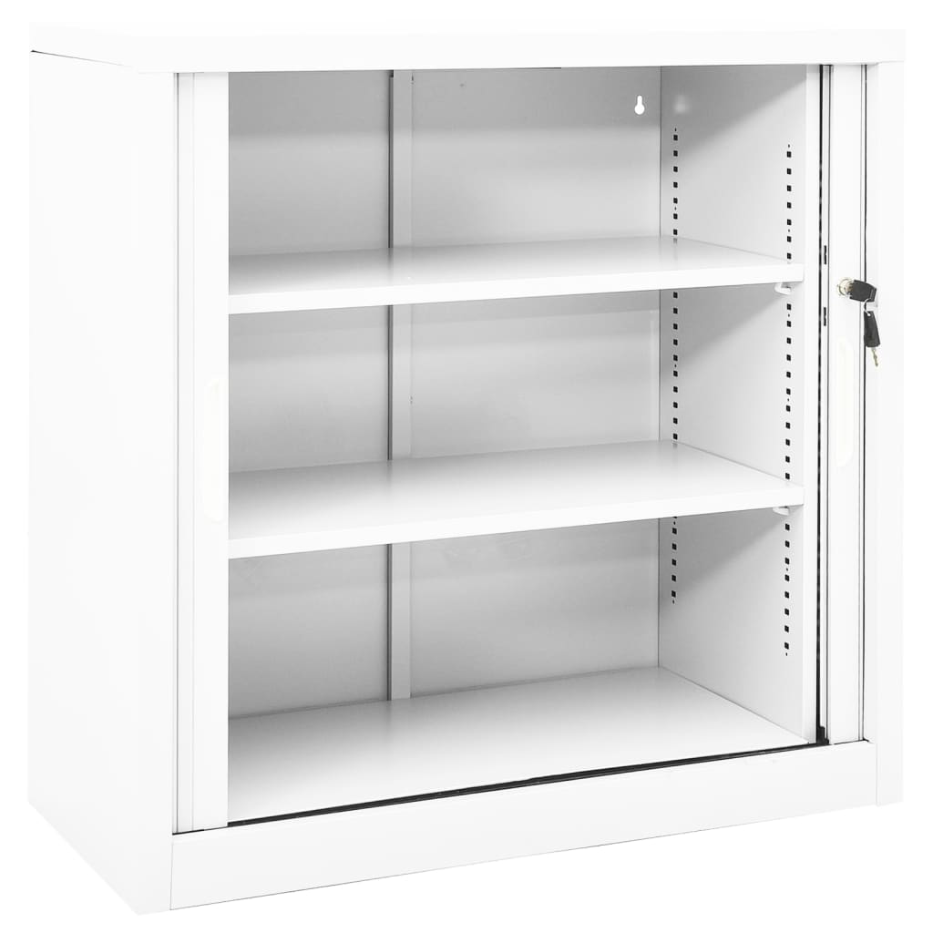 vidaXL Szafka z drzwiami przesuwnymi, biała, 90x40x90 cm, stal