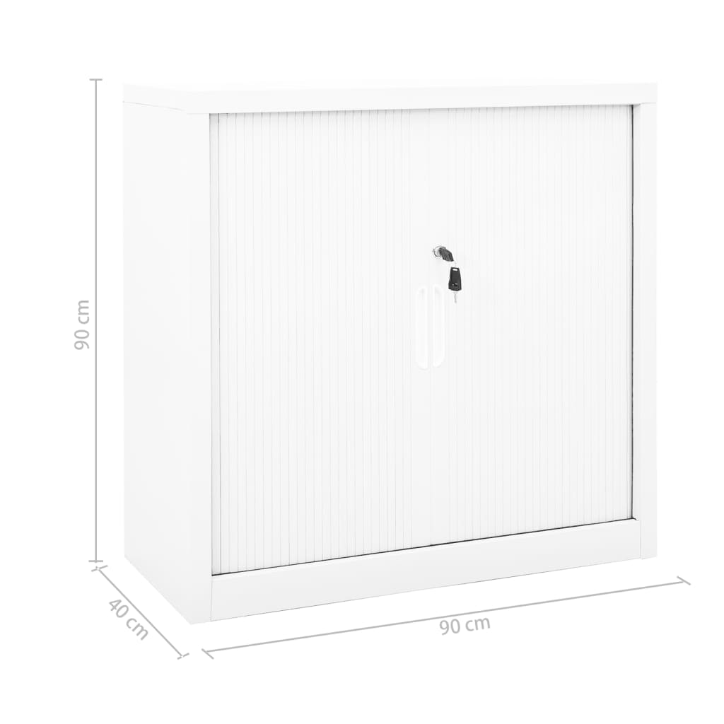 vidaXL Szafka z drzwiami przesuwnymi, biała, 90x40x90 cm, stal