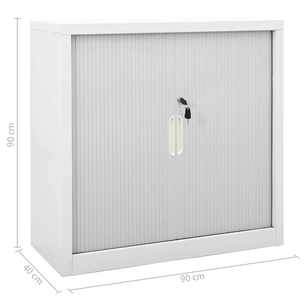 vidaXL Szafka z drzwiami przesuwnymi, szara, 90x40x90 cm, stal