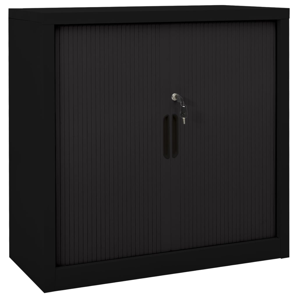 vidaXL Szafka z drzwiami przesuwnymi, czarna, 90x40x90 cm, stal