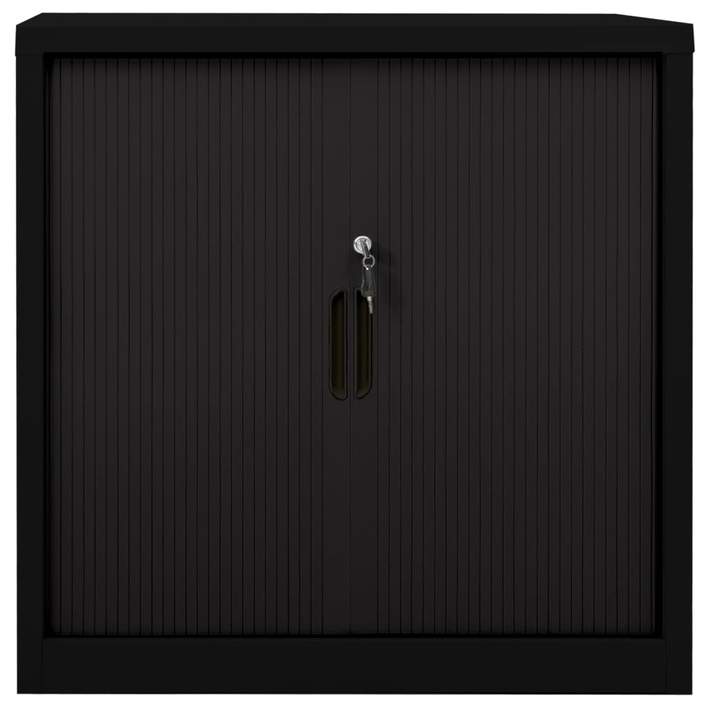 vidaXL Szafka z drzwiami przesuwnymi, czarna, 90x40x90 cm, stal