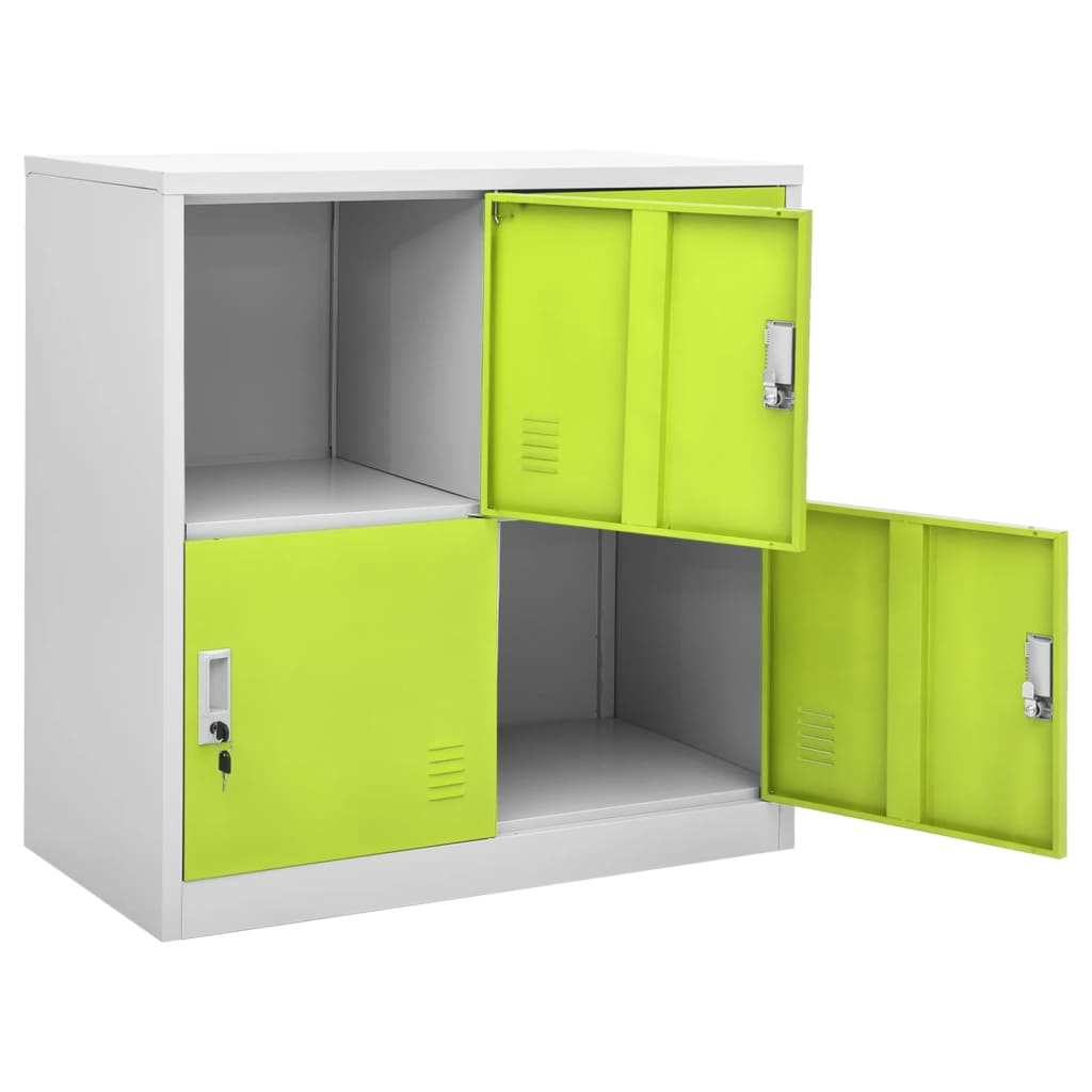 vidaXL Szafka zamykana na klucz, szaro-zielona, 90x45x92,5 cm, stal