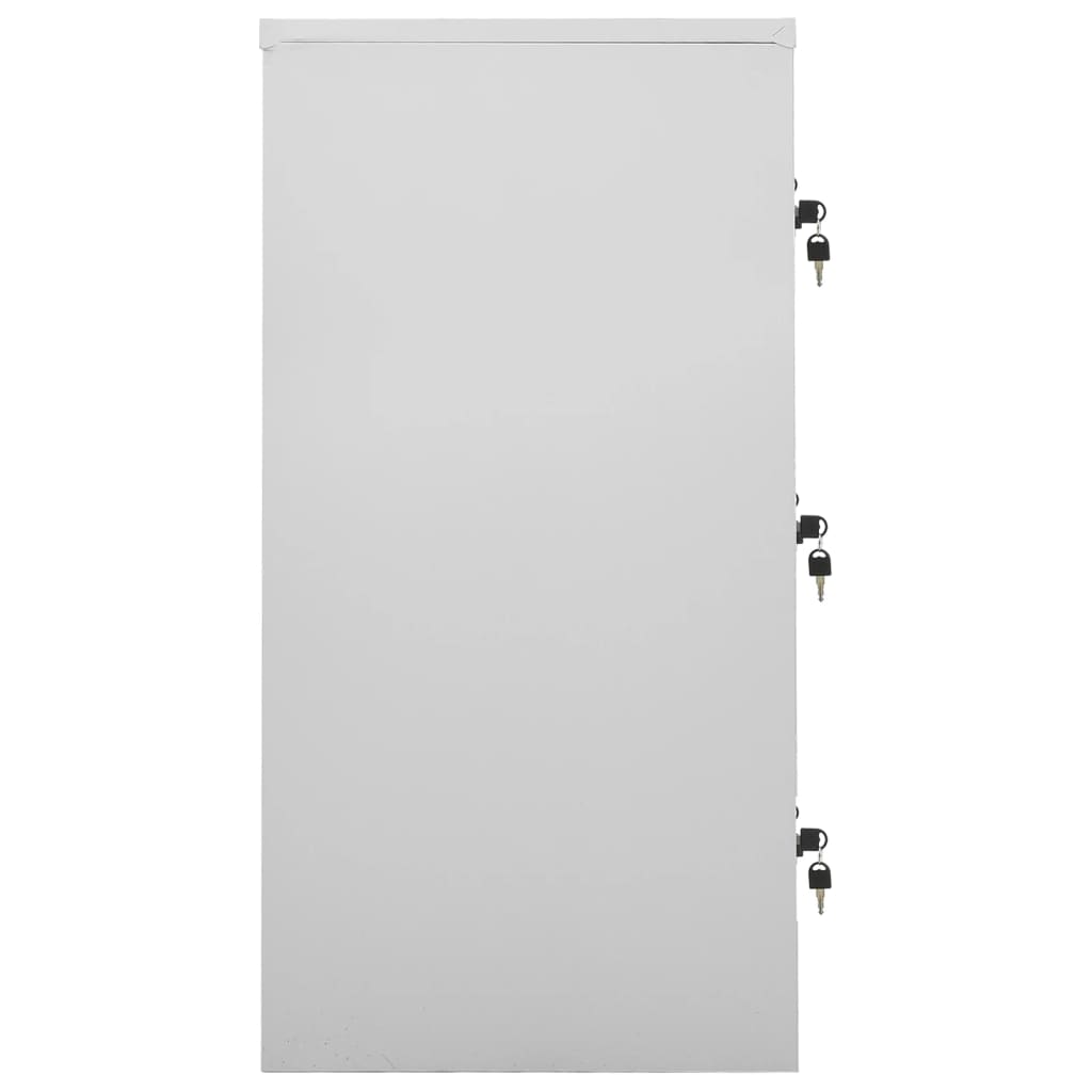 vidaXL Szafka zamykana na klucz, jasnoszara, 90x45x92,5 cm, stal