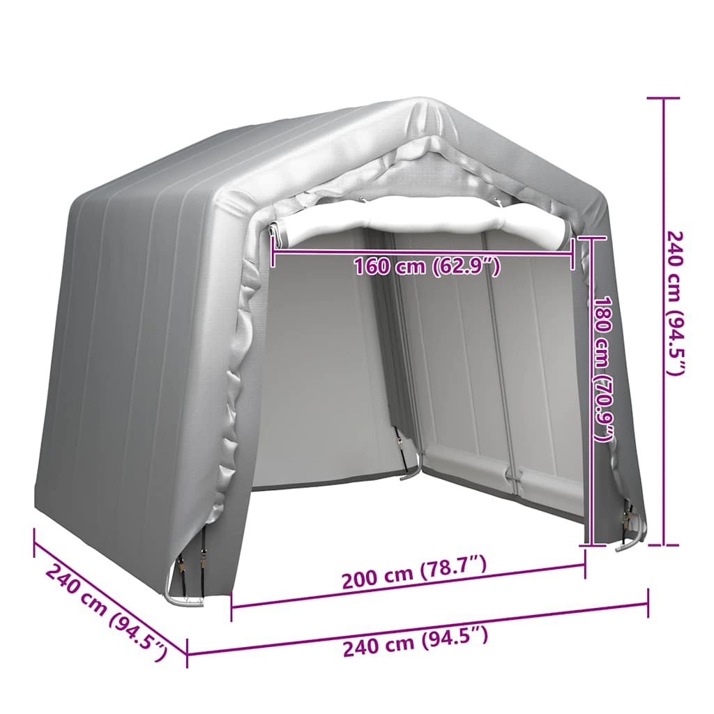 vidaXL Namiot magazynowy, 240x240 cm, stal, szary