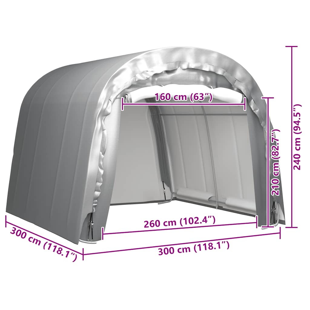 vidaXL Namiot magazynowy, 300x300 cm, stal, szary