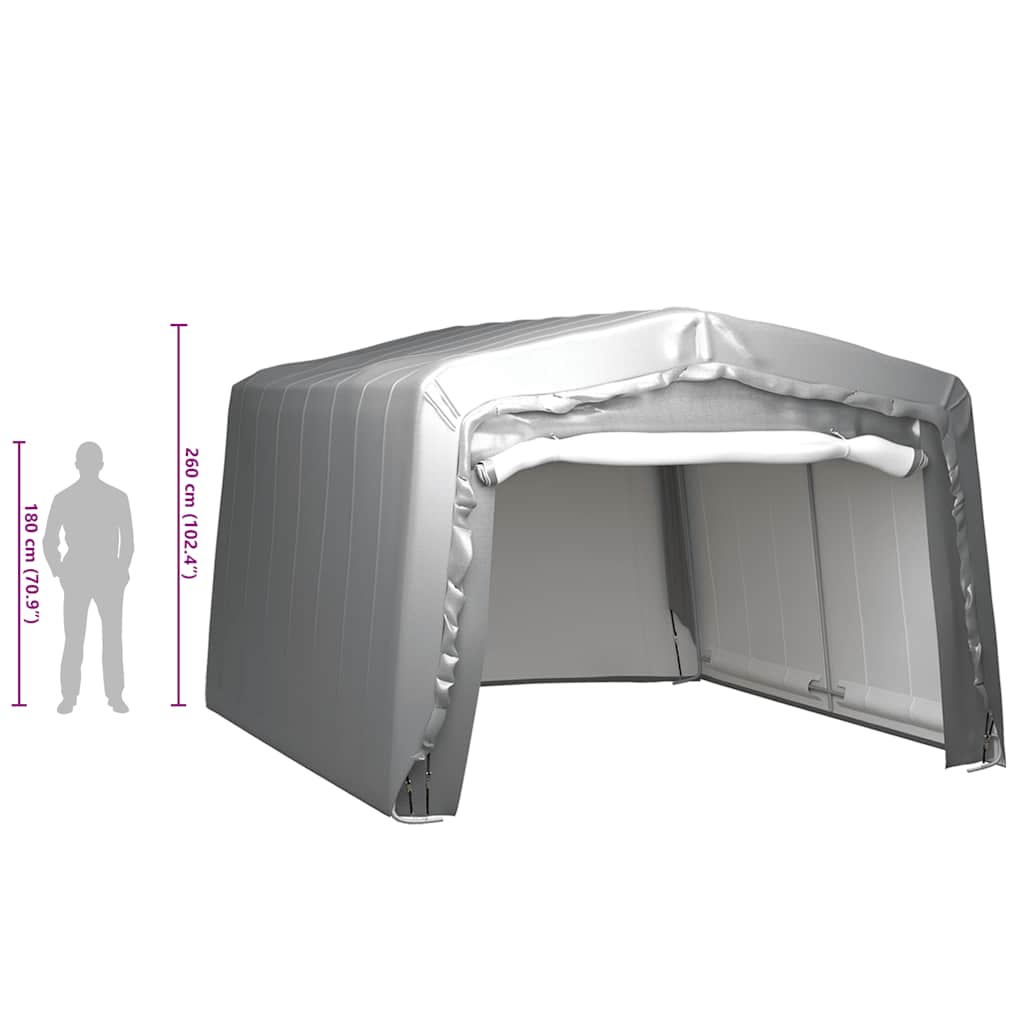 vidaXL Namiot magazynowy, 370 x 370 cm, stal, szary