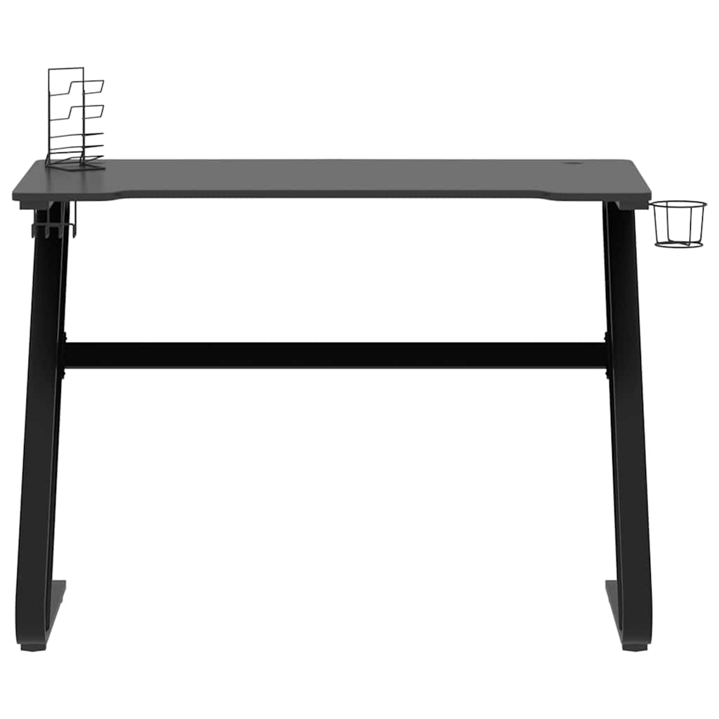 vidaXL Biurko do gier z nogami w kształcie ZZ, czarne, 110x60x75 cm