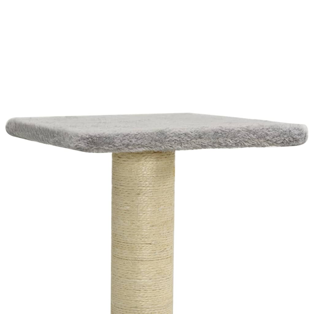 vidaXL Drapak dla kota ze słupkami sizalowymi, jasnoszary, 118,5 cm
