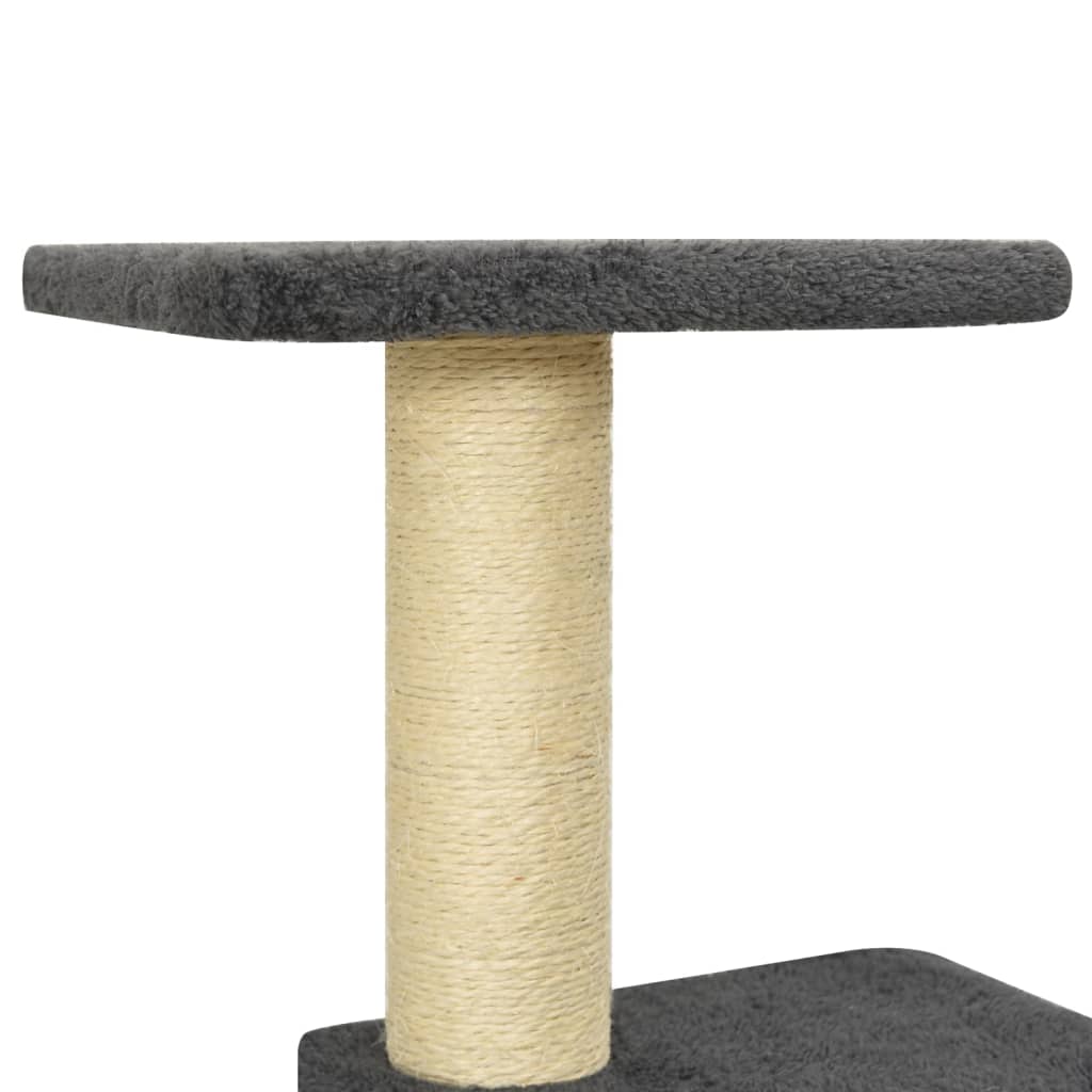 vidaXL Drapak dla kota ze słupkami sizalowymi, ciemnoszary, 118,5 cm