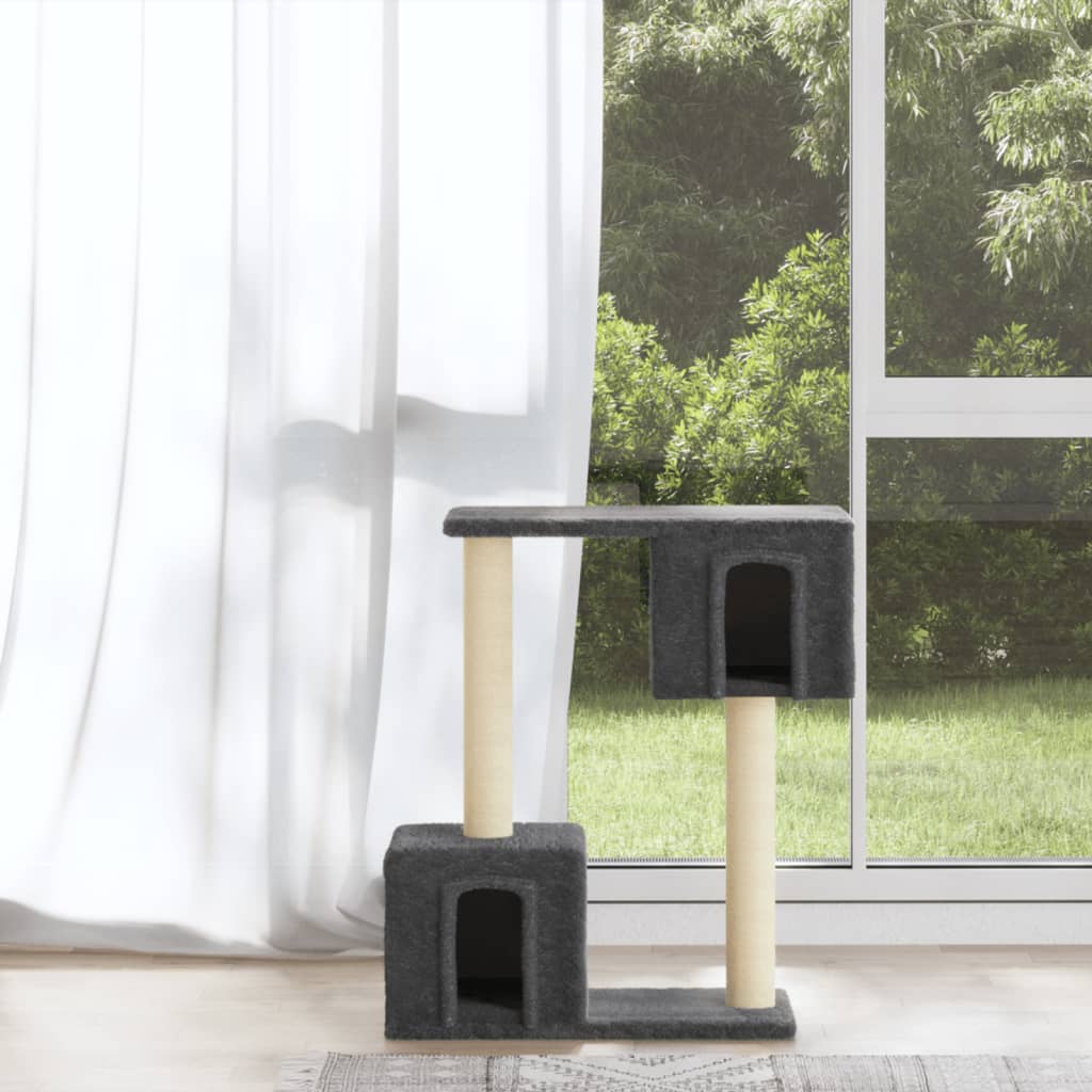 vidaXL Drapak dla kota z sizalowymi słupkami, ciemnoszary, 60 cm