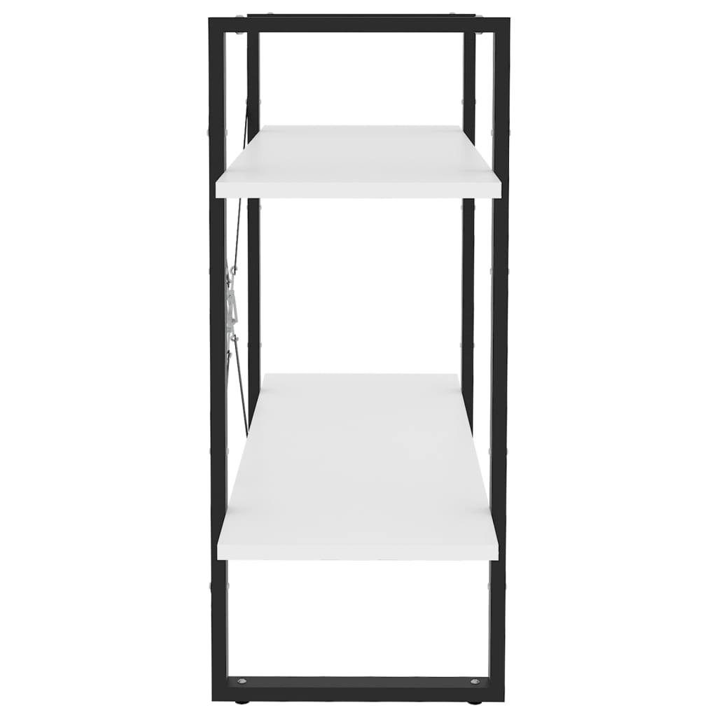 vidaXL 2-poziomowy regał na książki, biały, 80x30x70 cm