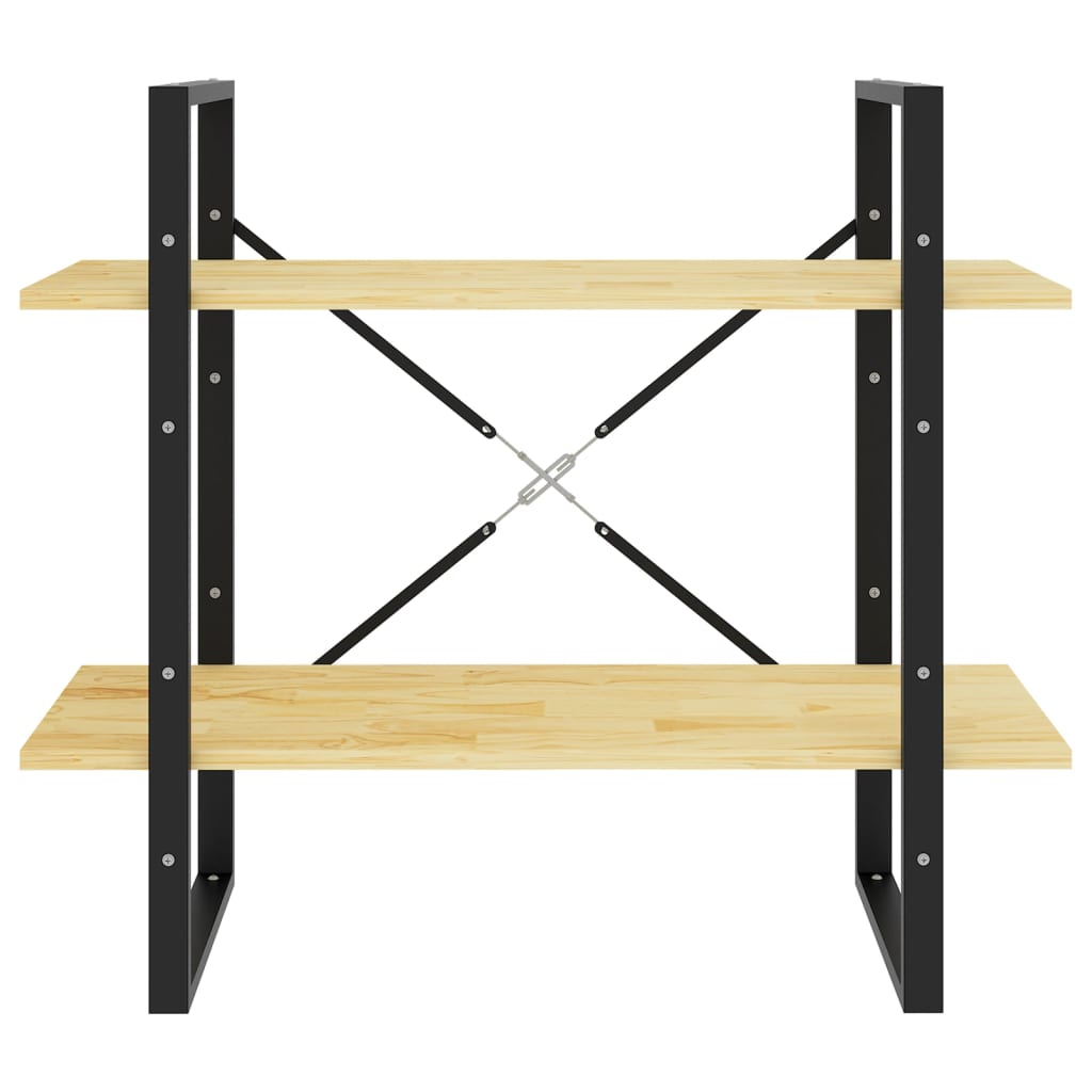 vidaXL 2-poziomowy regał na książki, 80x30x70 cm, lite drewno sosnowe