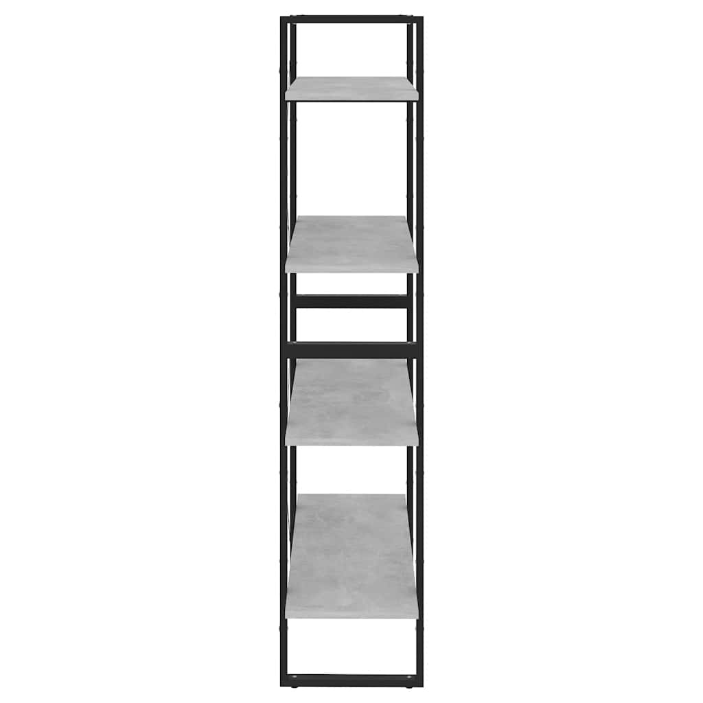 vidaXL 4-poziomowy regał na książki, szarość betonu, 80x30x140 cm