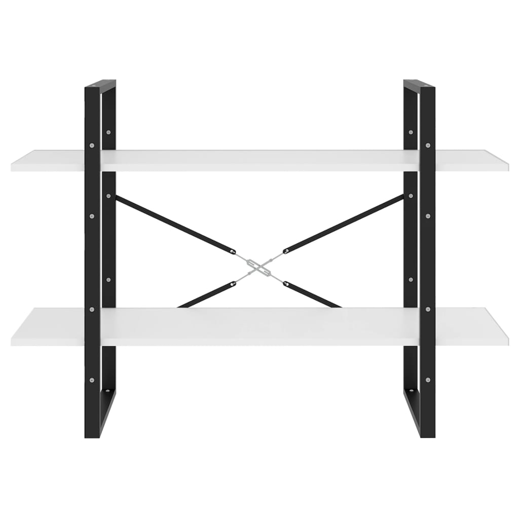 vidaXL 2-poziomowy regał na książki, biały, 100x30x70 cm