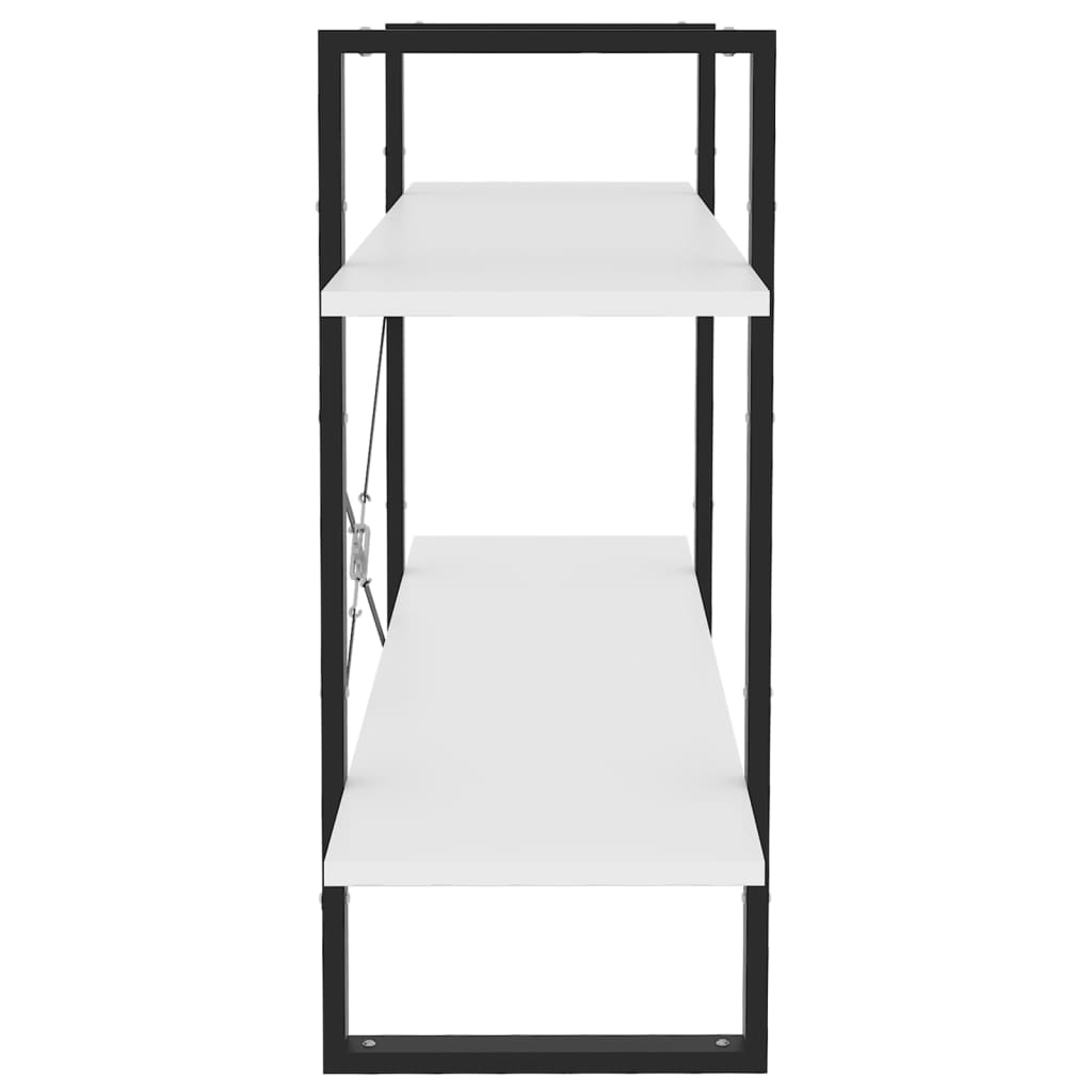 vidaXL 2-poziomowy regał na książki, biały, 100x30x70 cm