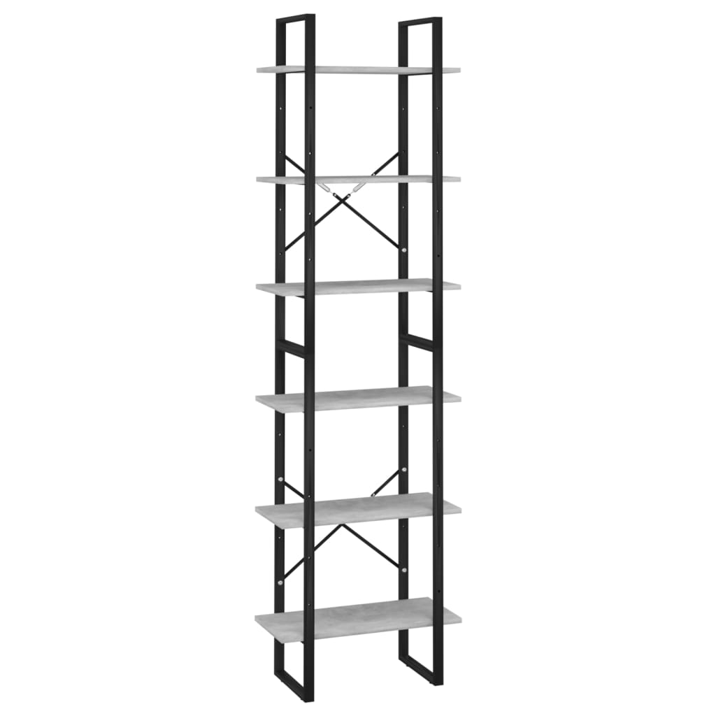 vidaXL Regał, szarość betonu, 60x30x210 cm, materiał drewnopochodny