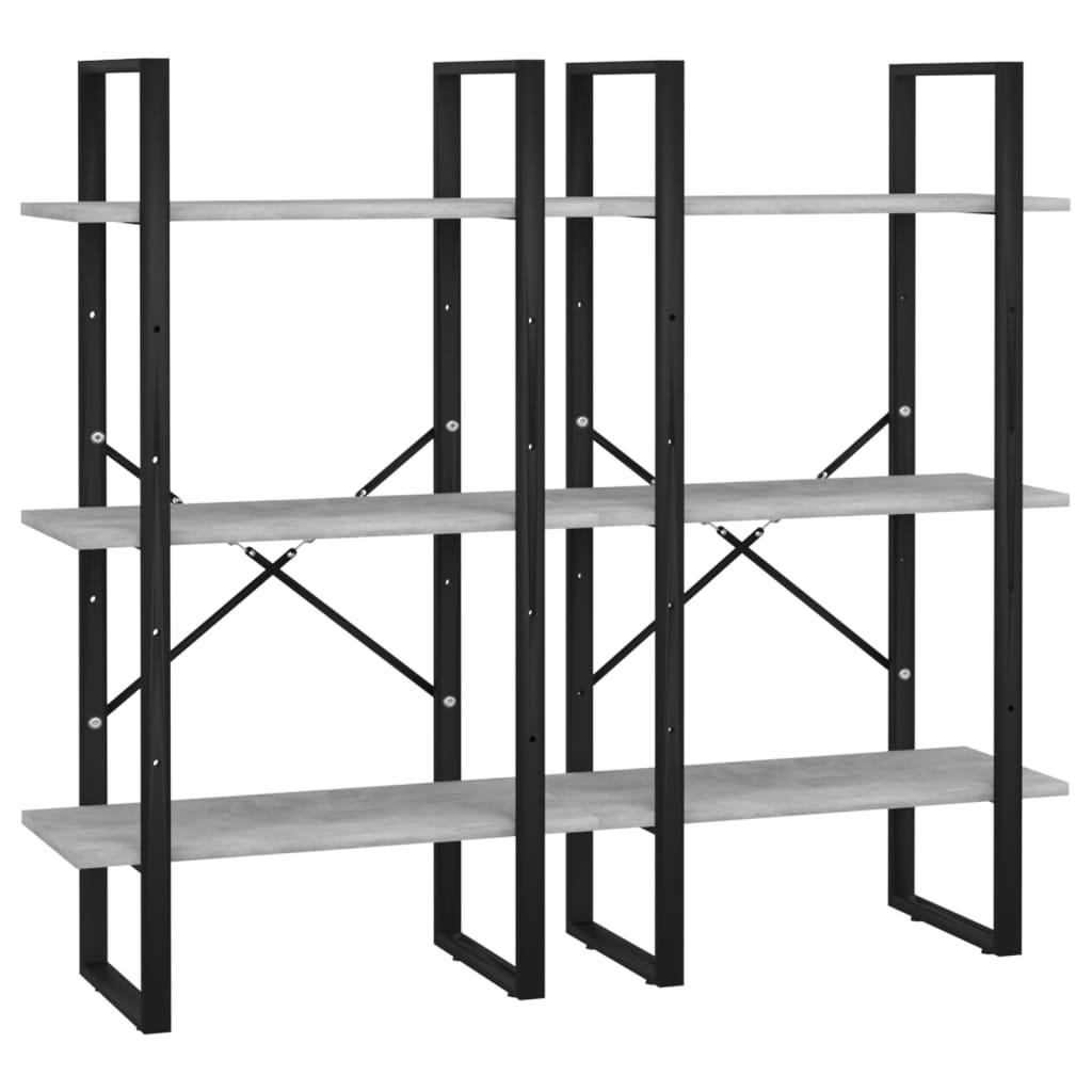 vidaXL Regał, szarość betonu, 60x30x210 cm, materiał drewnopochodny