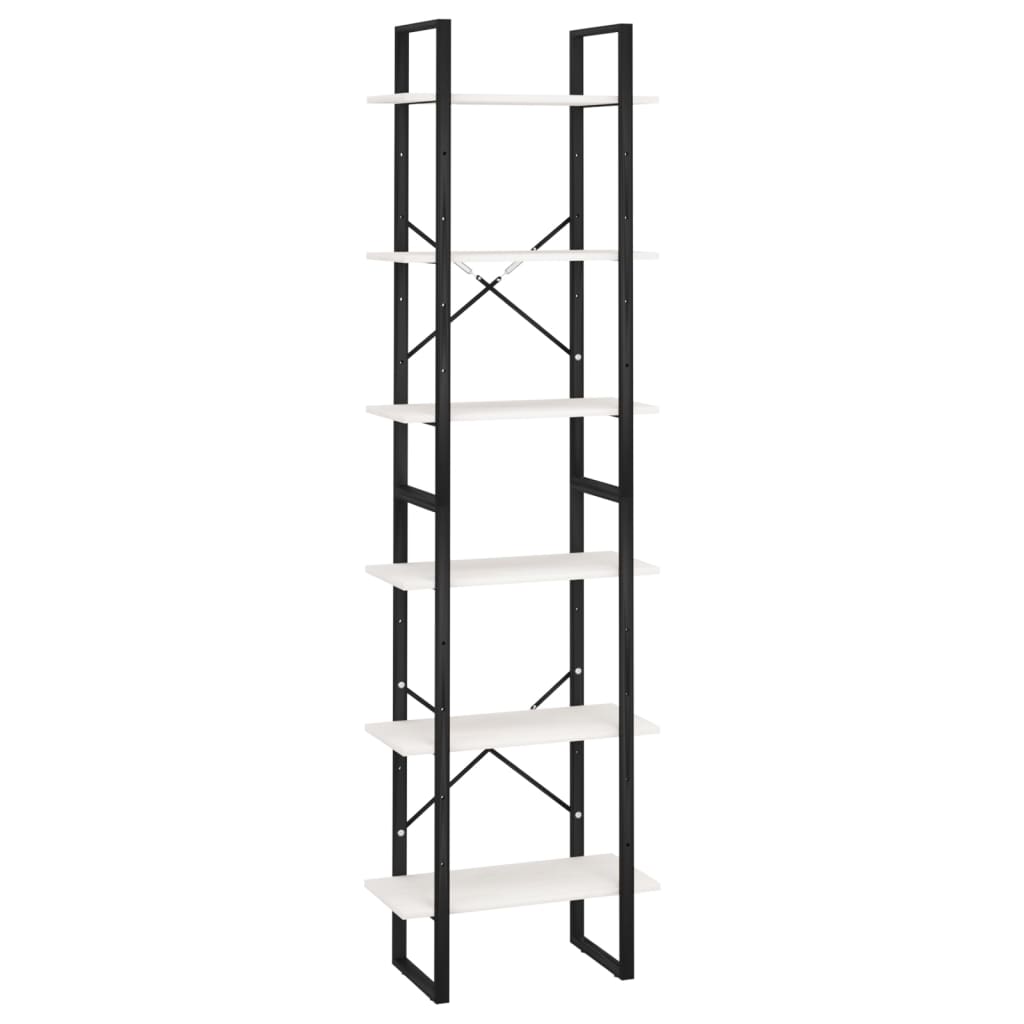 vidaXL Regał na książki, biały, 60x30x210 cm, lite drewno sosnowe