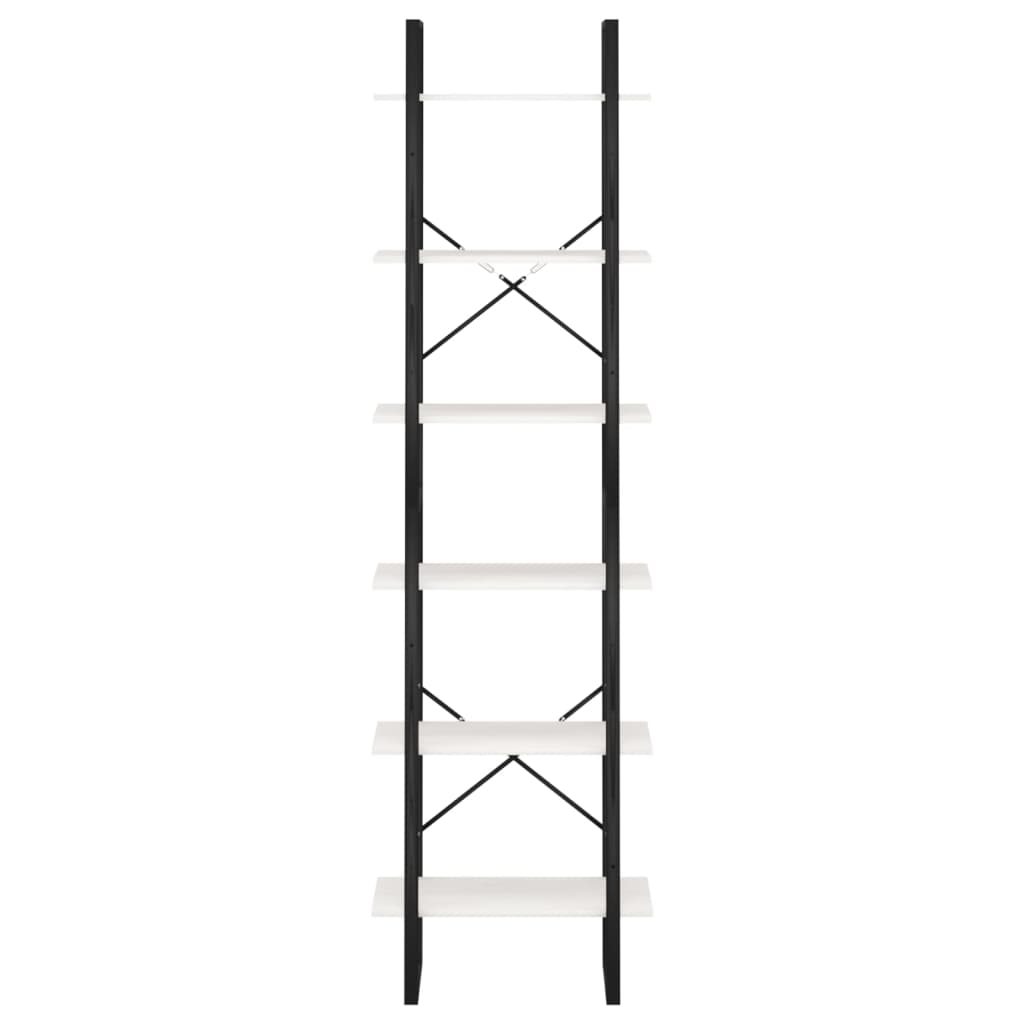 vidaXL Regał na książki, biały, 60x30x210 cm, lite drewno sosnowe