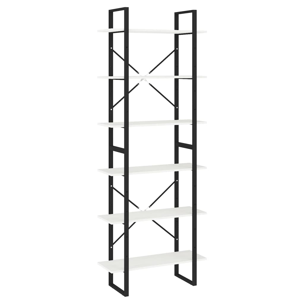 vidaXL Wysoki regał, biały, 80x30x210 cm, lite drewno sosnowe