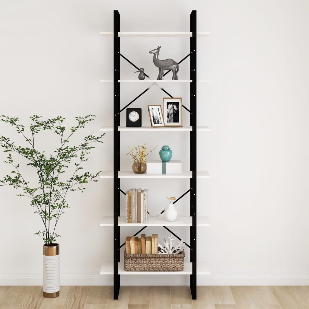 vidaXL Wysoki regał, biały, 80x30x210 cm, lite drewno sosnowe