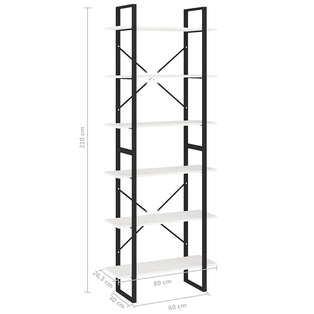 vidaXL Wysoki regał, biały, 80x30x210 cm, lite drewno sosnowe