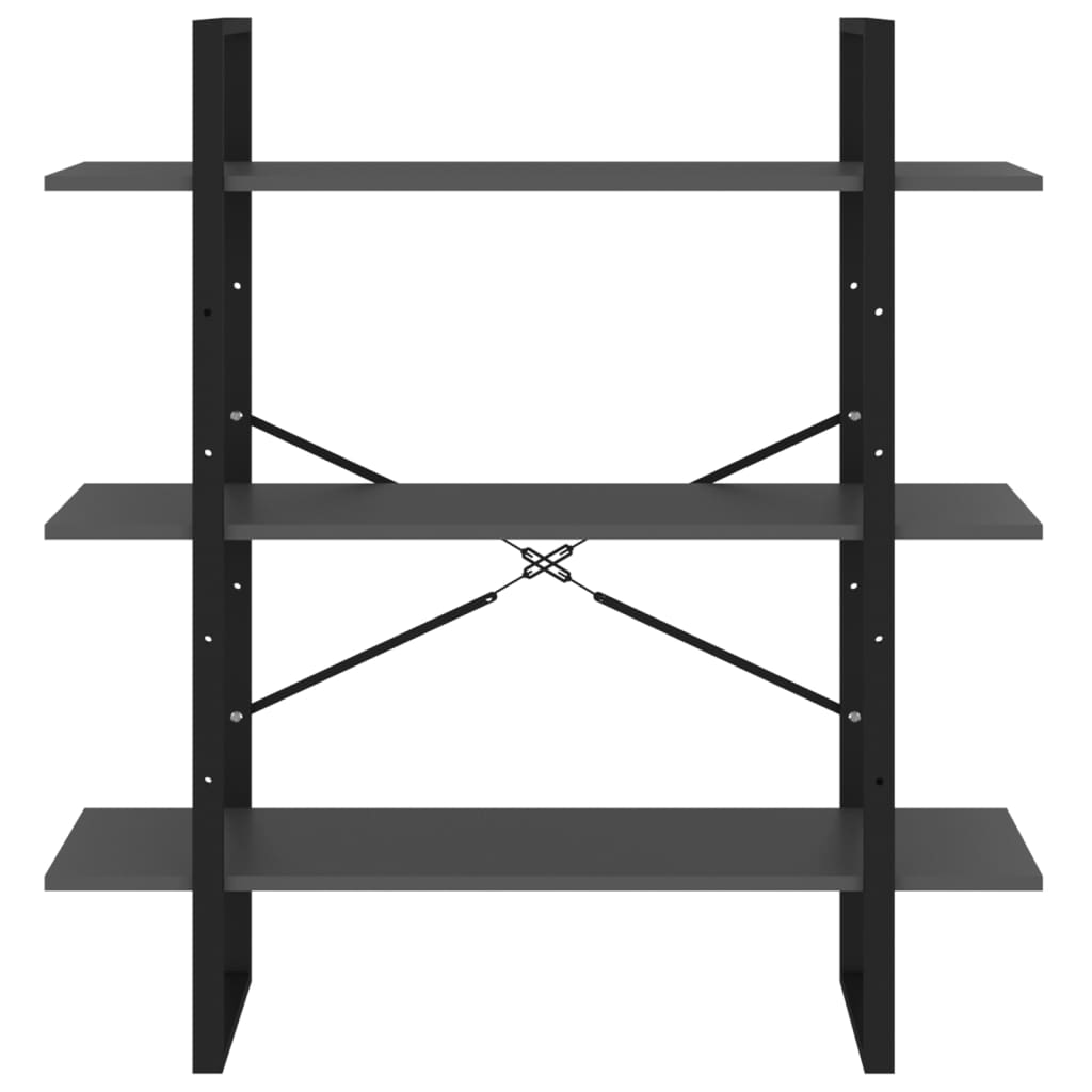 vidaXL Regał na książki, szary, 100x30x105 cm, materiał drewnopochodny