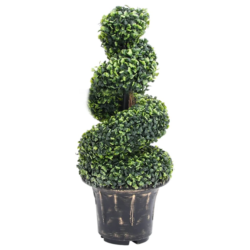 vidaXL Spirala ze sztucznego bukszpanu, z doniczką, zielona, 89 cm