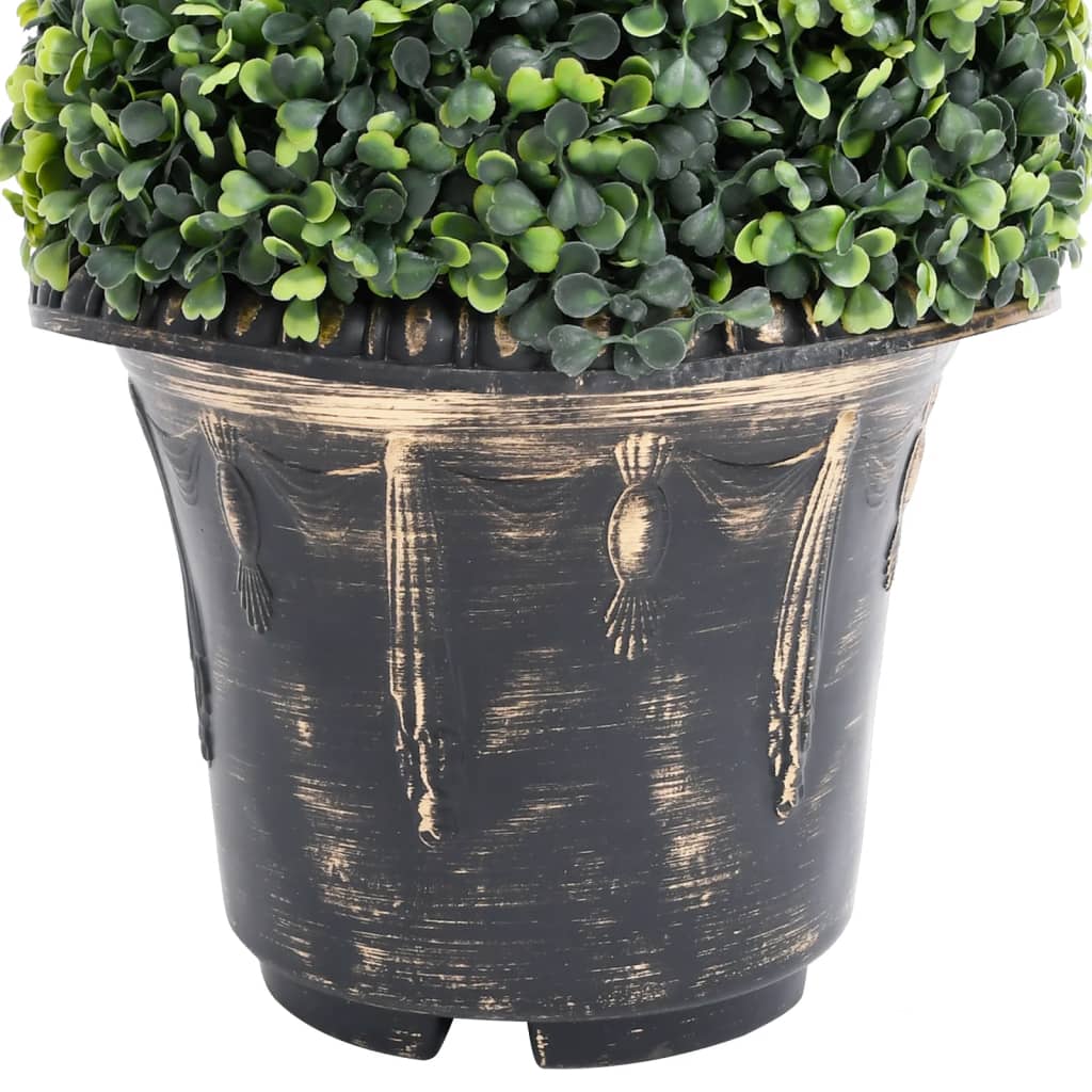 vidaXL Spirala ze sztucznego bukszpanu, z doniczką, zielona, 89 cm