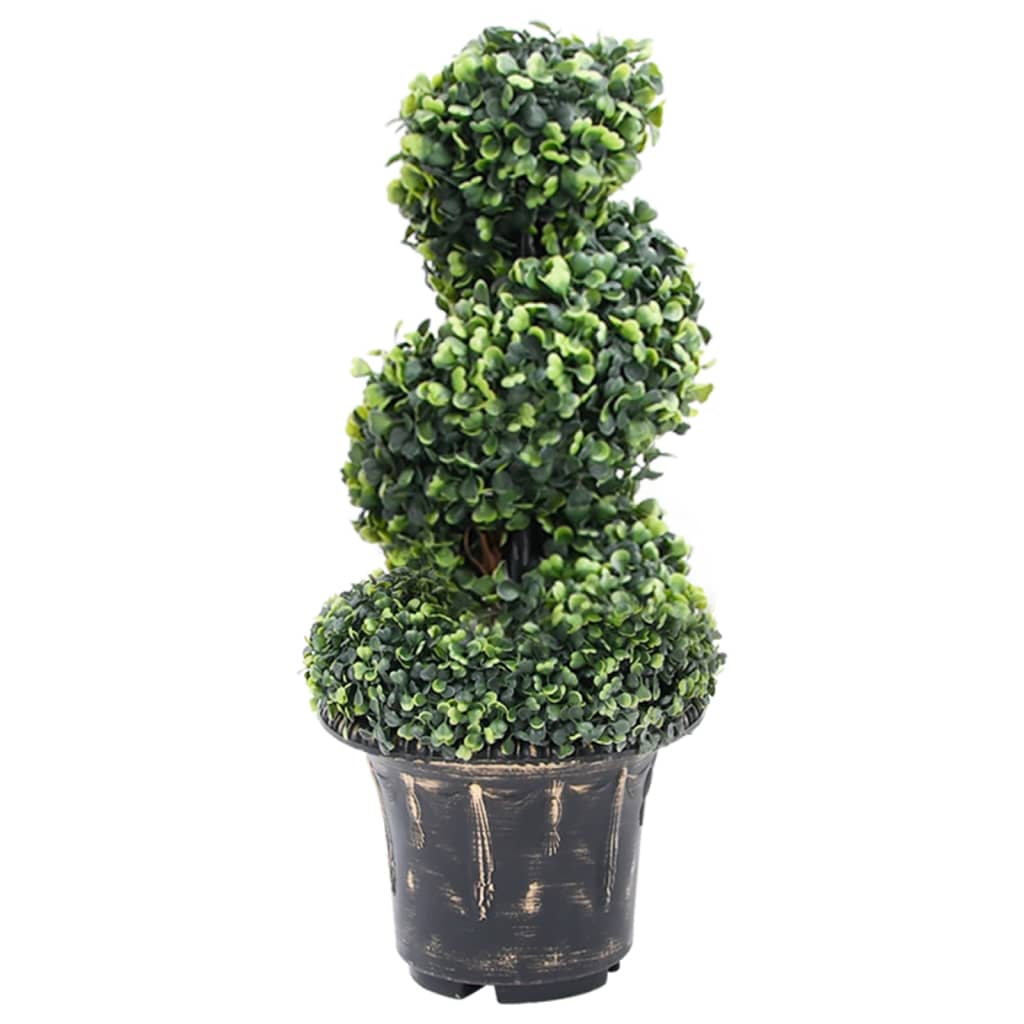 vidaXL Spirala ze sztucznego bukszpanu, z doniczką, zielona, 59 cm