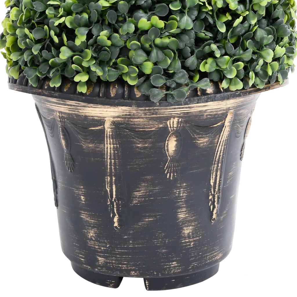 vidaXL Spirala ze sztucznego bukszpanu, z doniczką, zielona, 59 cm