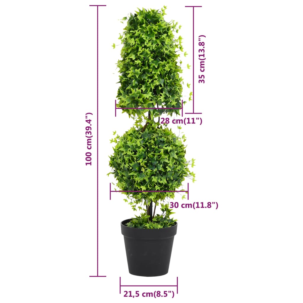 vidaXL Sztuczny bukszpan z doniczką, zielony, 100 cm