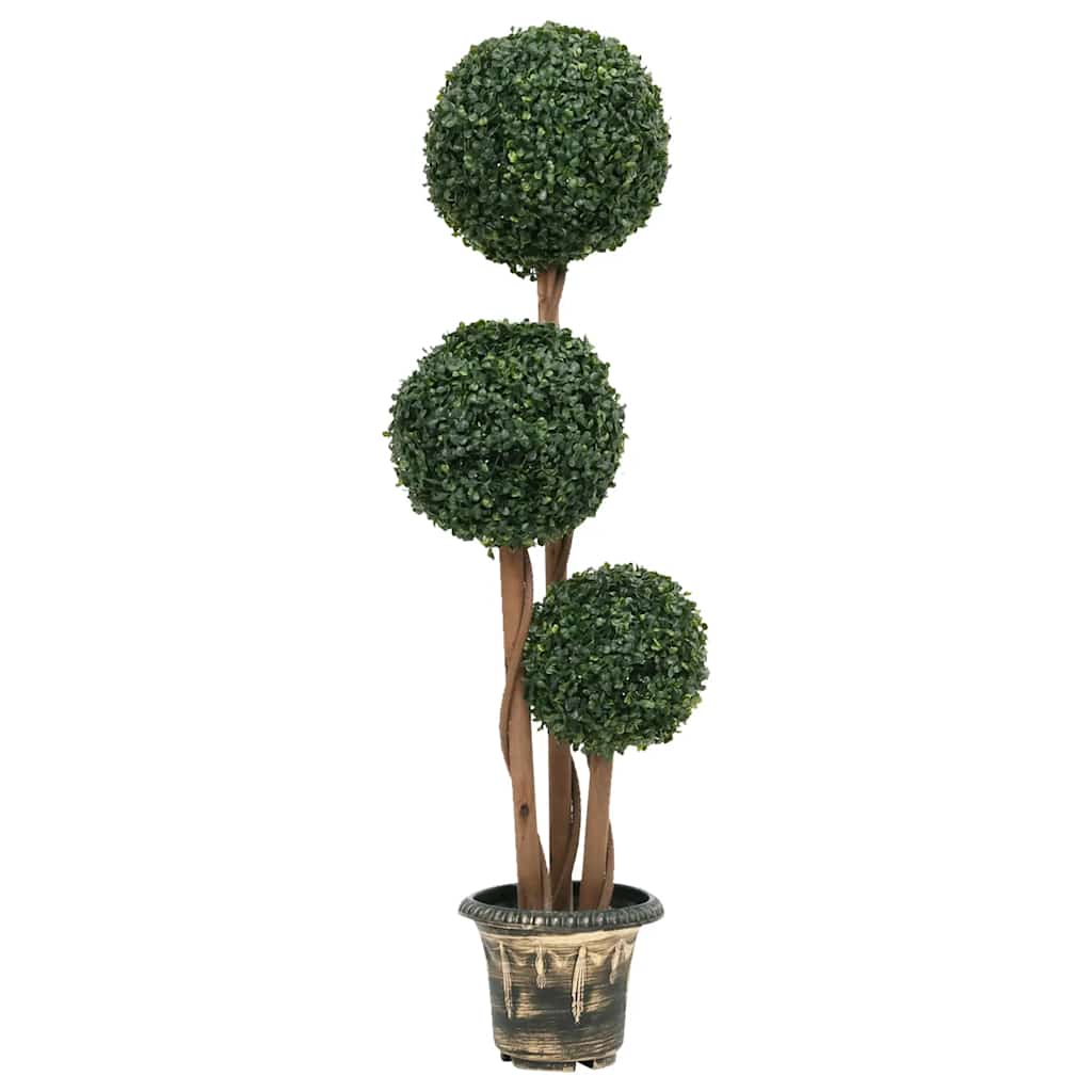 vidaXL Sztuczny bukszpan w formie kul, w doniczce, zielony, 119 cm