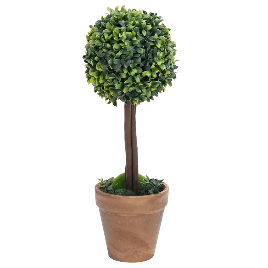 vidaXL Kule ze sztucznego bukszpanu w doniczce, 2 szt., zielone, 33 cm