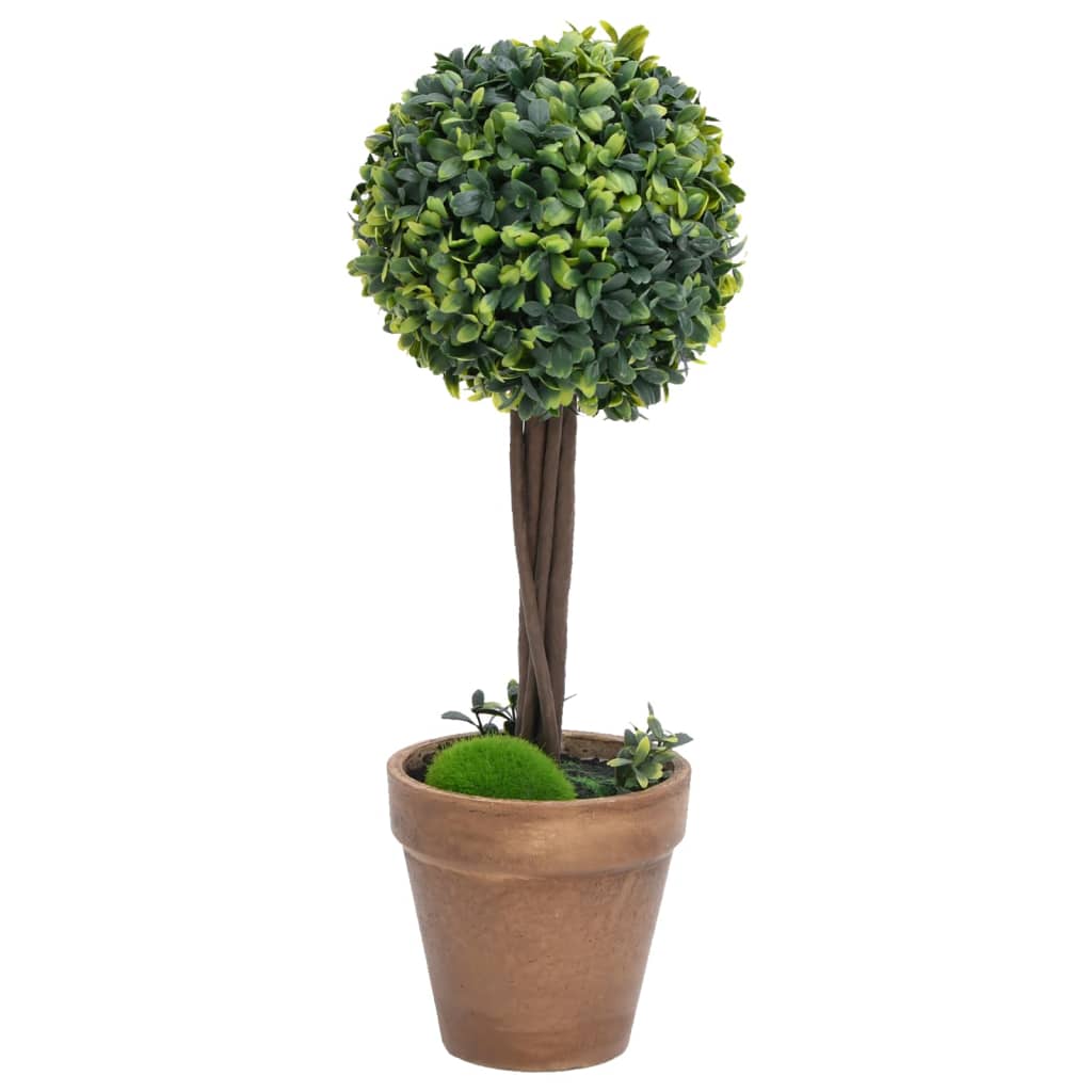 vidaXL Kule ze sztucznego bukszpanu w doniczce, 2 szt., zielone, 56 cm